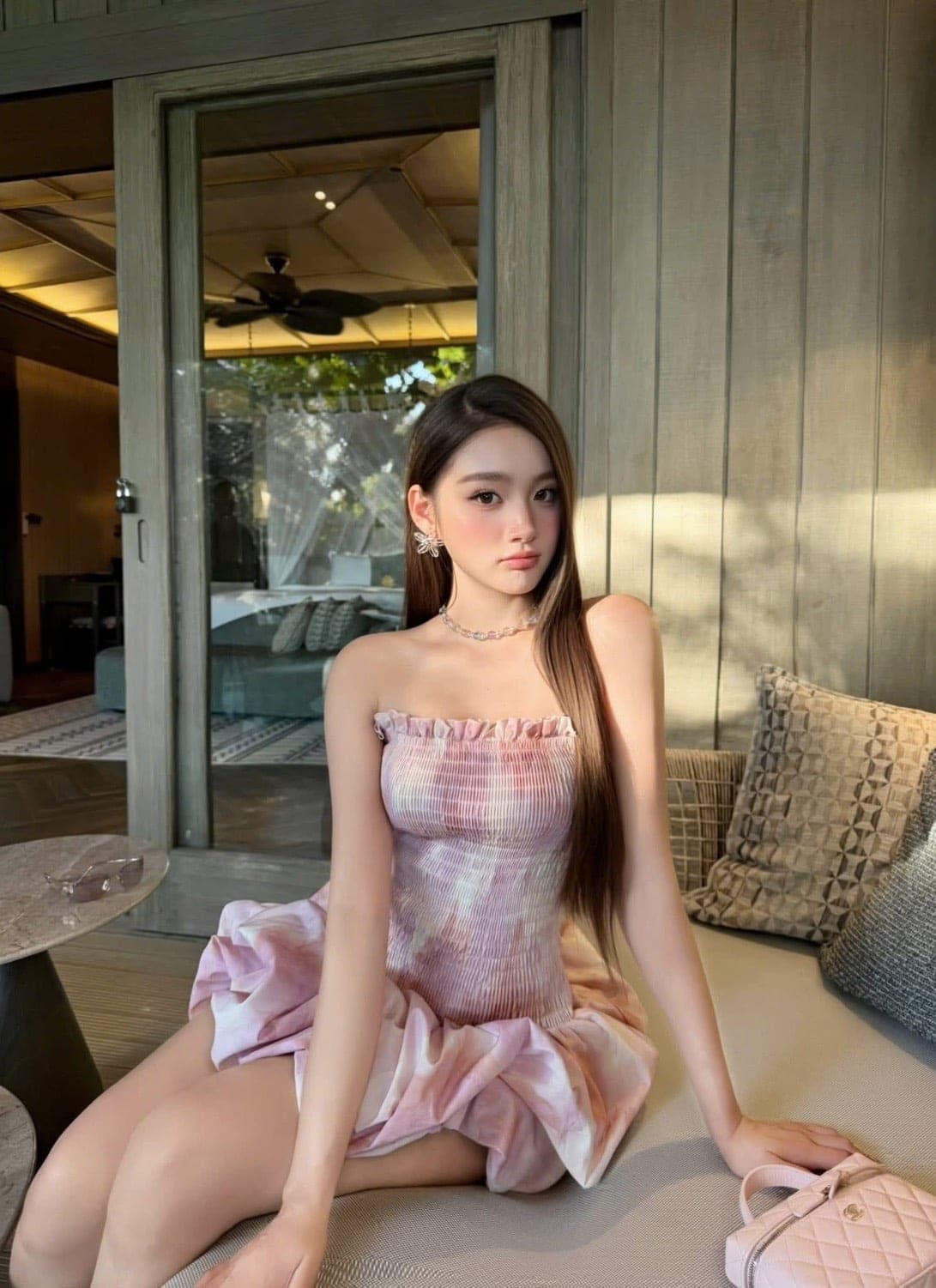 ชุดเดรส สีชมพู รูปที่ 1