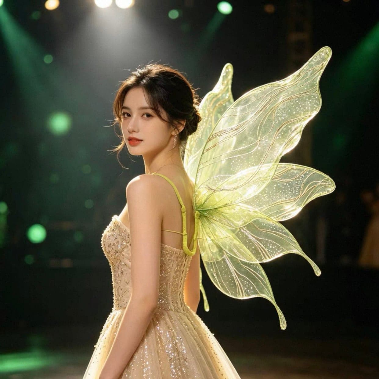 ปีกนางฟ้า แต่งกลิตเตอร์ สีขาว สีชมพู สีเขียว สีม่วง สีดำ