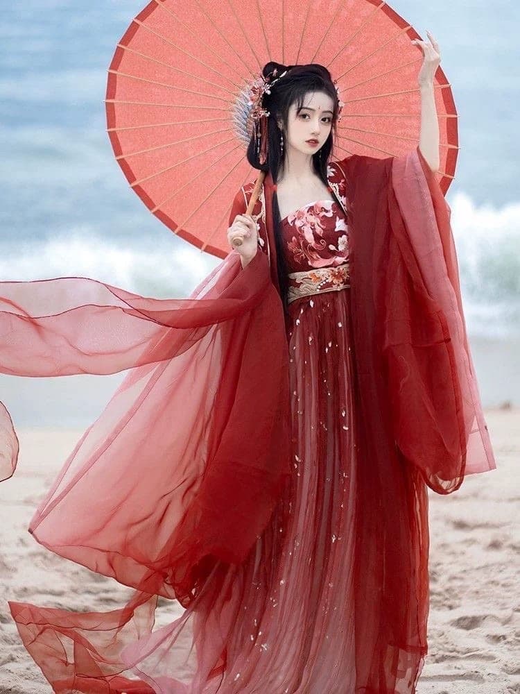 ชุดจีนโบราณ สีแดง รูปที่ 1