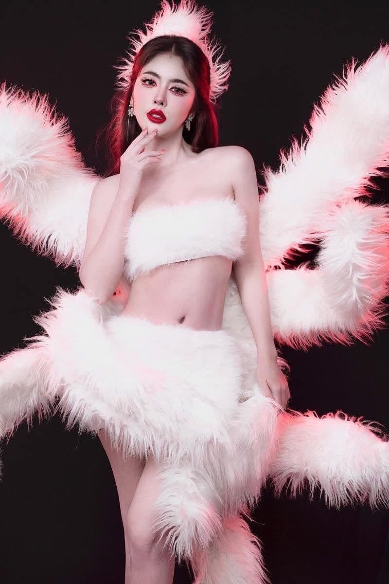ชุดเซ็ท หางจิ้งจอก สีขาว แบรนด์แท้ นำเข้า รูปที่ 1