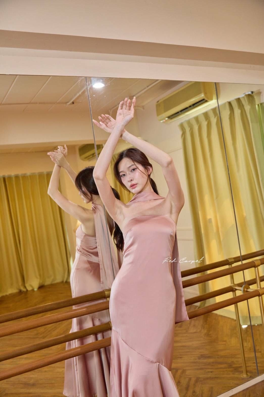 ชุดราตรี เพื่อนเจ้าสาว สีชมพู รูปที่ 1