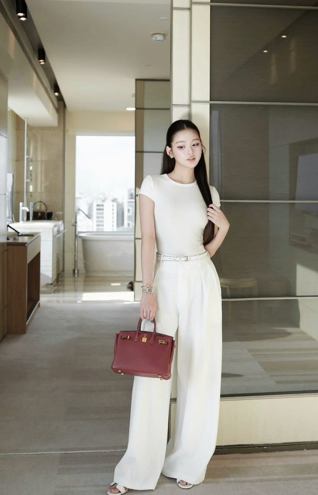ชุดเซ็ท เสื้อ+กางเกง สีดำ สีขาว