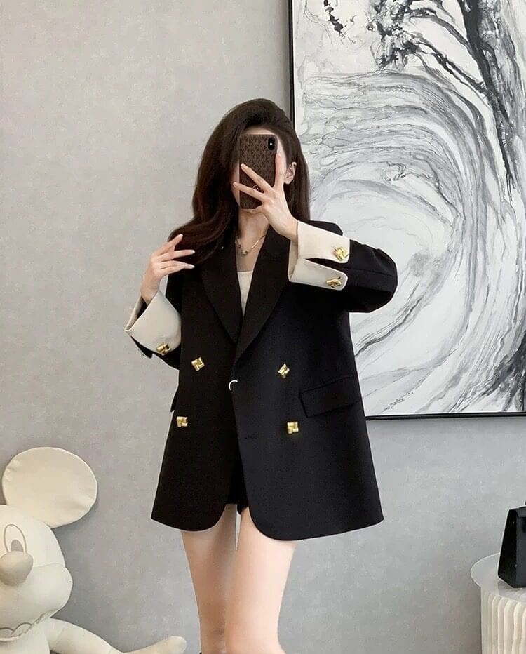 เบลเซอร์ แต่งกระดุมทอง สีดำ แบรนด์แท้ นำเข้า