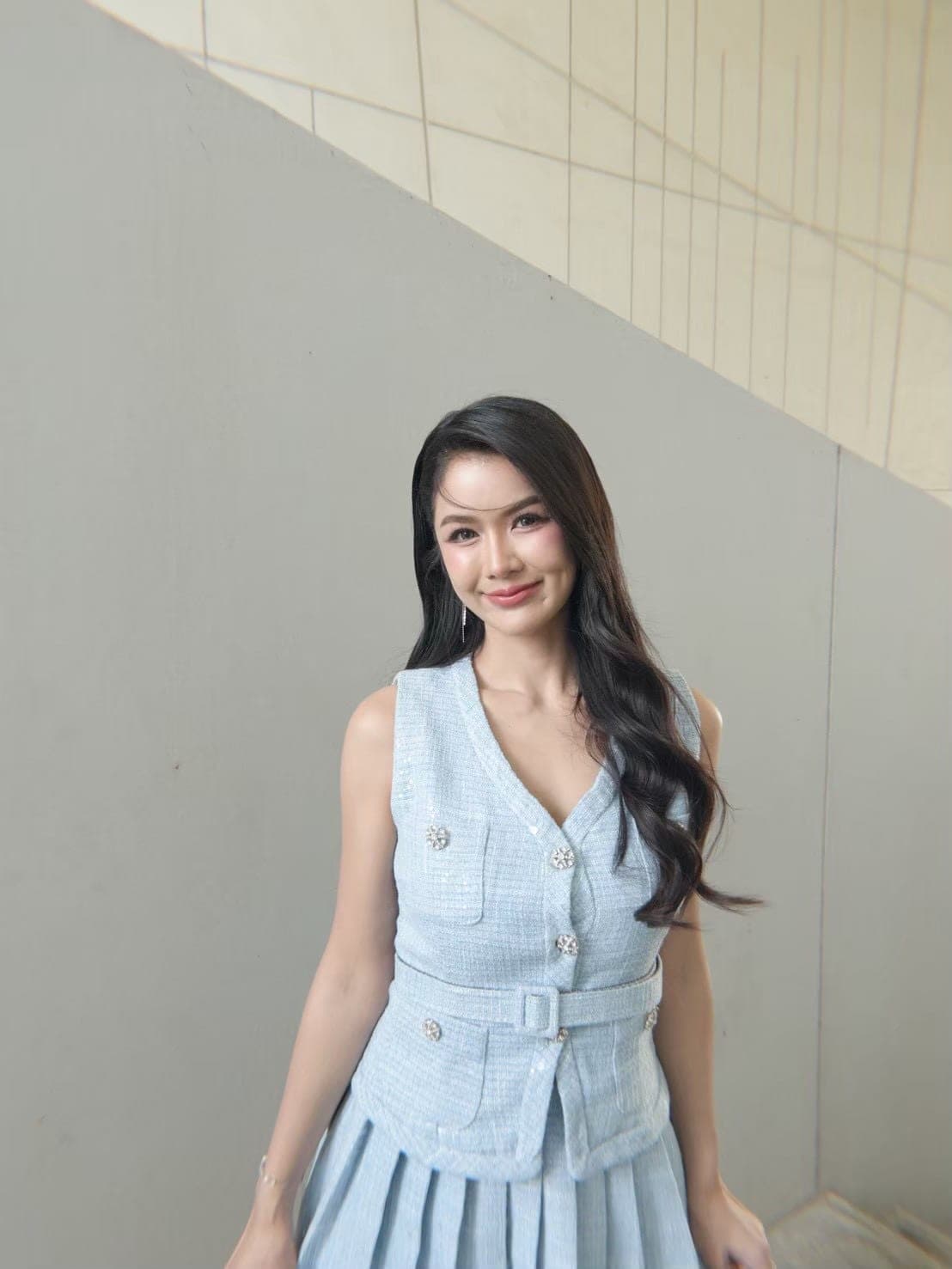 รีวิวจากลูกค้า ชุดเซ็ท ผ้าทวิต สีฟ้า