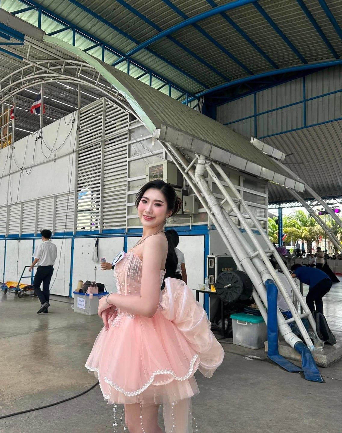 รีวิวจากลูกค้า ชุดเดรส เกาะอก แต่งมุก+โบว์ สีชมพู