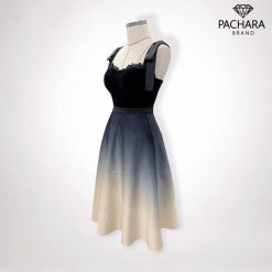 ชุดเซ็ตทูโทนสีดำ เสื้อ+กระโปรง Pachara 1183 Size M,L
