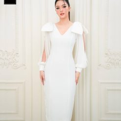ชุดเดรส สีขาว Luxe 2428 Size S,M,L